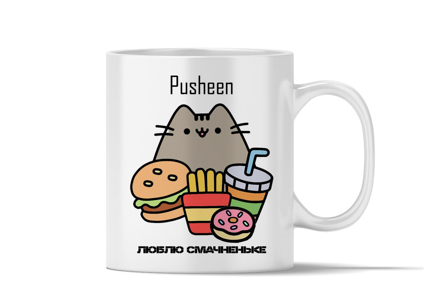 Керамічна чашка “Кіт Пушин"