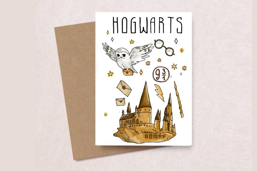 Листівка подарункова з конвертом "Hogwarts"